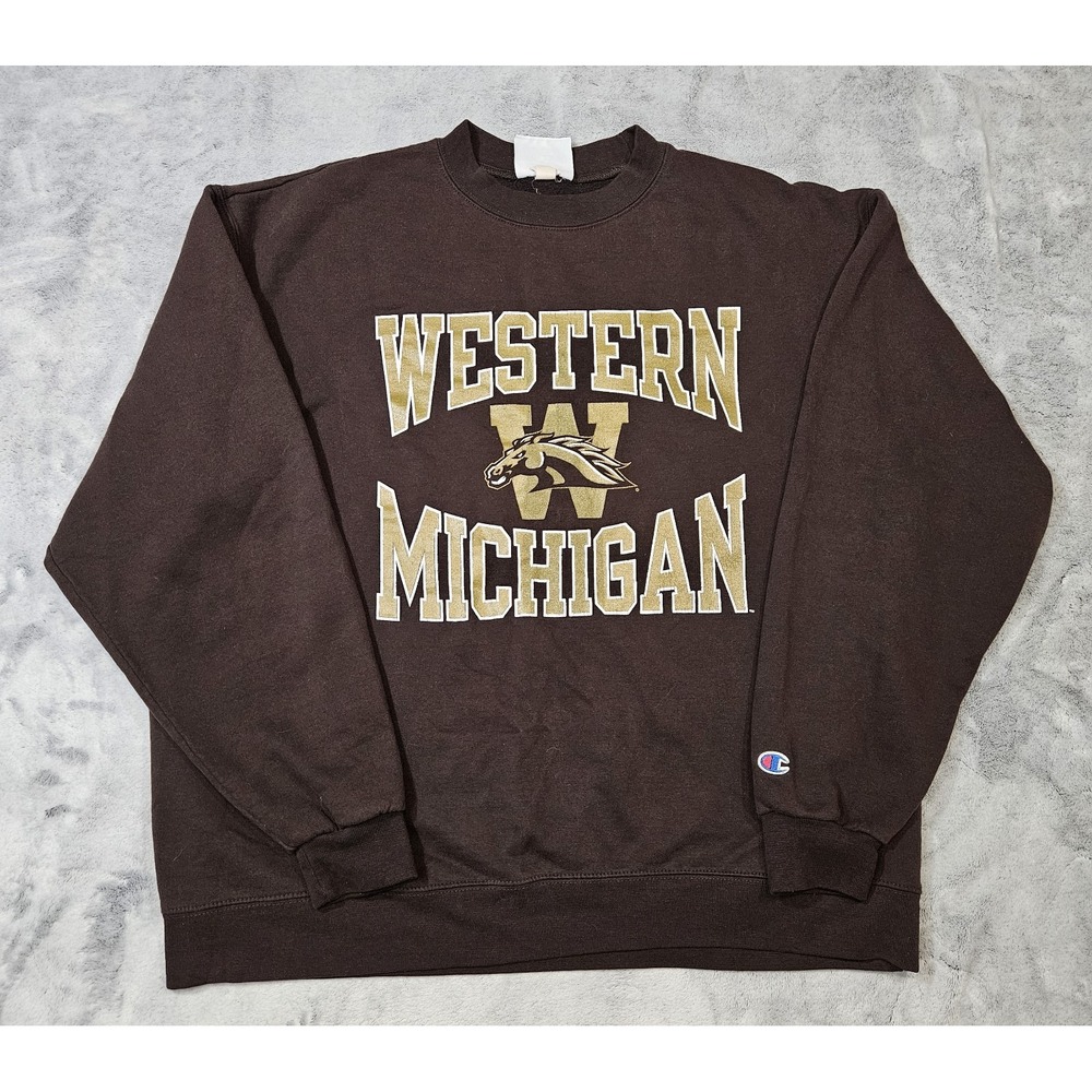 Champion Men's Western Michigan University Crewneck Sweatshirt Size XL Brown